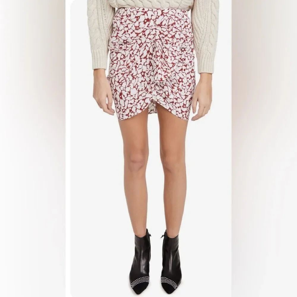 ISABEL MARANT 100% viscose Crepe Mini Skirt In Raspberry 36